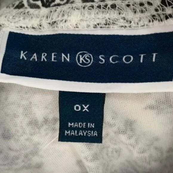 KAREN SCOTT Tops Long Sleeve Mock Neck Women's Sweaters Gray Plus Size 0X - Picture 7 of 10